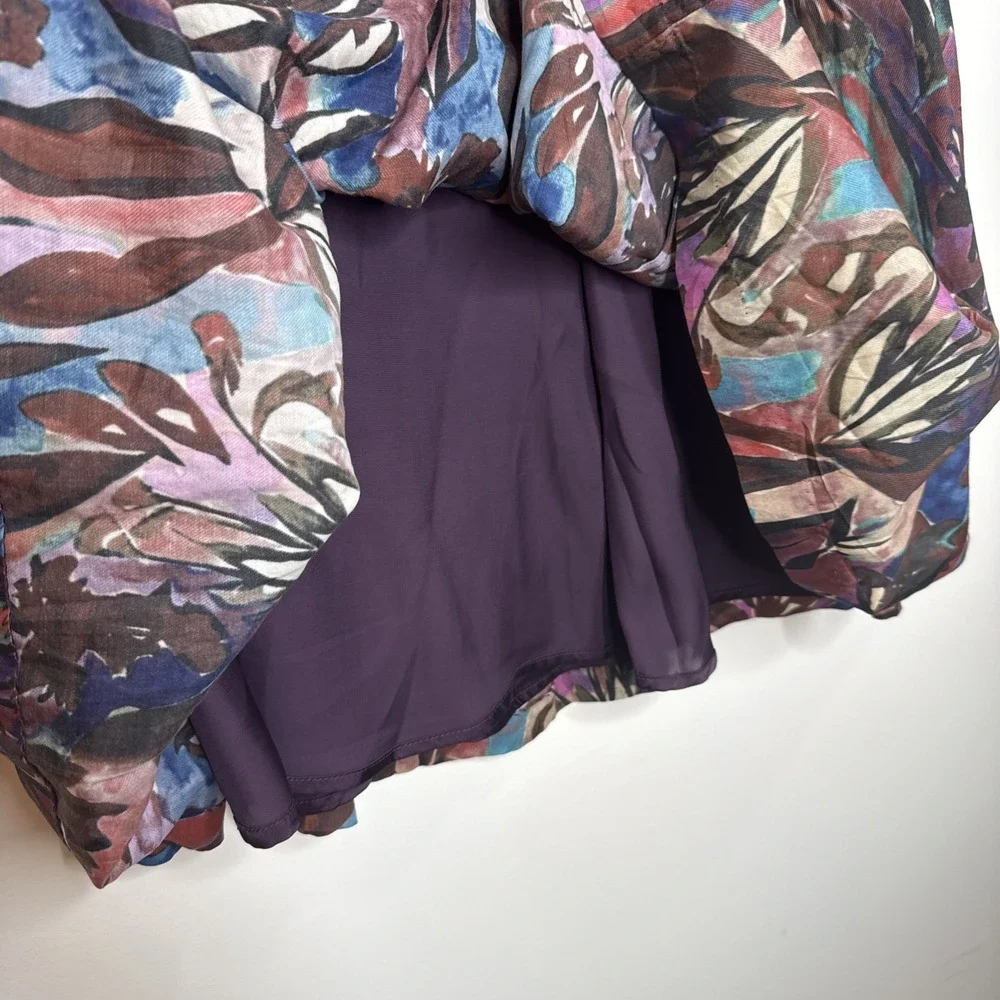 Peruvian Connection Pleated Skirt 10 Fall Dark Fairy Purple Lined Pockets A Line